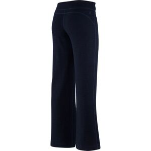 Ibex Izzi Bootcut Merino Wool Crossover Waist Patch Pocket Flare Pants Blue